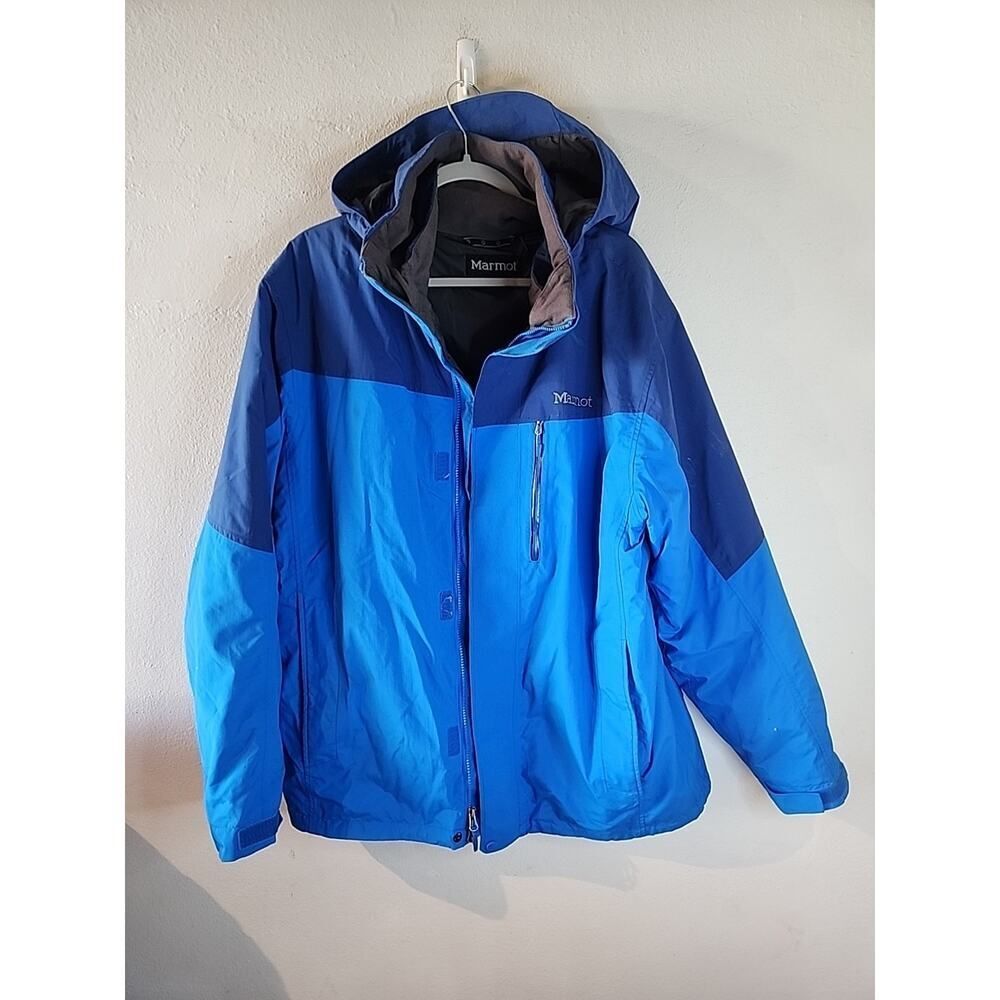 Marmot Bastione Component Jacket in Blue Mens Size XL Fleece Lined 2 In 1 READ